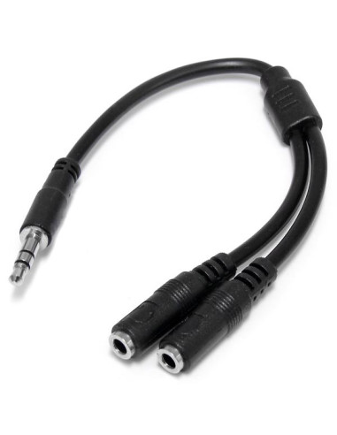 StarTech.com Cavo splitter stereo slim - Maschio 3,5 mm a 2 femmina 3,5 mm