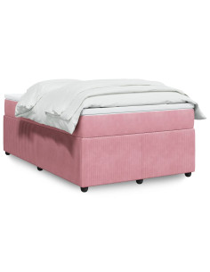 Giroletto a Molle con Materasso Rosa 120x190 cm in Velluto