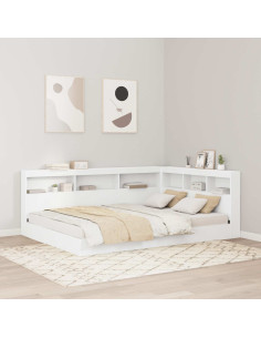 Letto Libreria Bianco 140 x 200 cm Legno multistrato