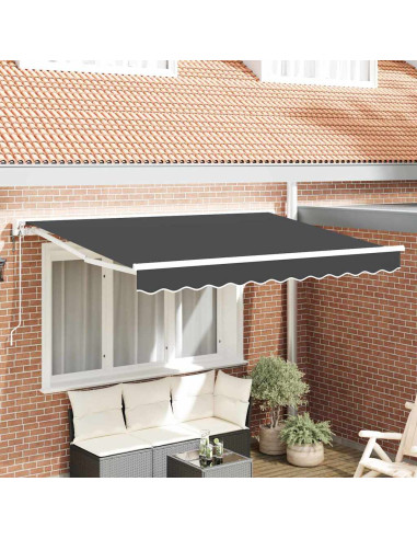 Tenda Retrattile Antracite 300 x 200 cm Poliestere e Metallo