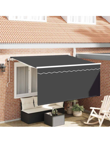 Tenda Retrattile Antracite 300 x 200 cm Poliestere e Alluminio