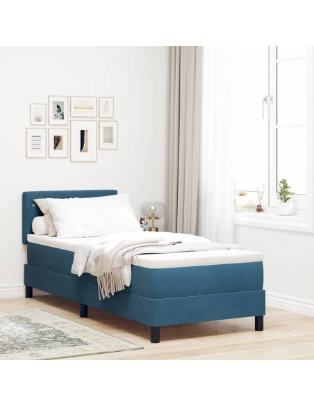 Letto a Sorgente LED con led Blu Scuro 80 x 200 cm Velluto