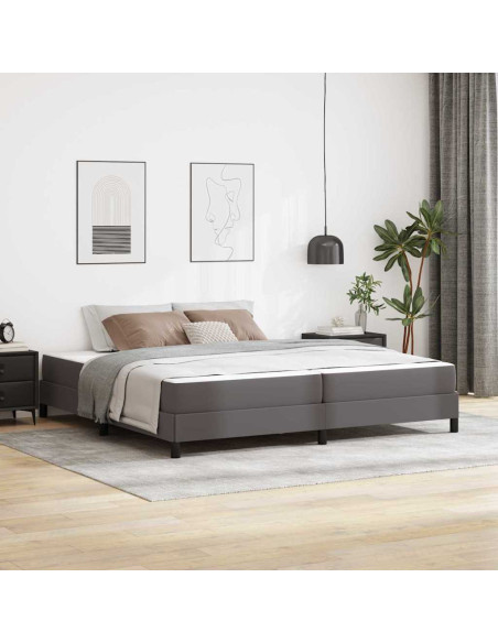 Struttura del letto con materasso Grigio 200 x 200 cm Tessuto