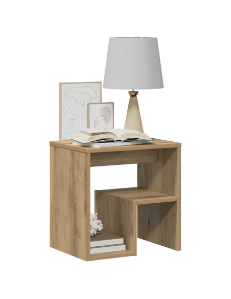 Comodini 2pz Rovere Artigianale 40x30x40 cm in Truciolato