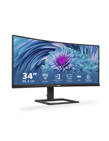 Philips E Line 346E2CUAE/00 Monitor PC 86,4 cm (34") 3440 x 1440 Pixel Wide Quad HD+ LCD Nero