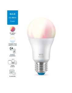 WiZ Lampadina Smart Dimmerabile Luce Bianca o Colorata Attacco E27 60W Goccia 2