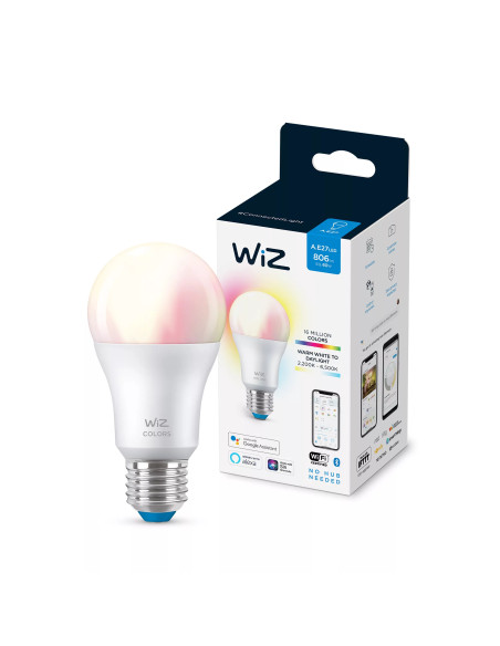WiZ Lampadina Smart Dimmerabile Luce Bianca o Colorata Attacco E27 60W Goccia