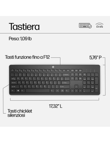 HP Combo tastiera e mouse wireless 230
