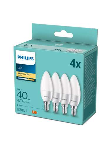 Philips Lampadina candela 40 W B35 E14 x4