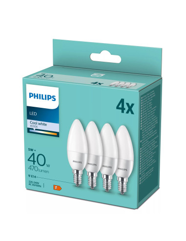 Philips Lampadina candela 40 W B35 E14 x4