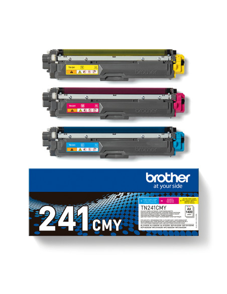 Brother TN-241CMY cartuccia toner 3 pz Originale Ciano, Magenta, Giallo
