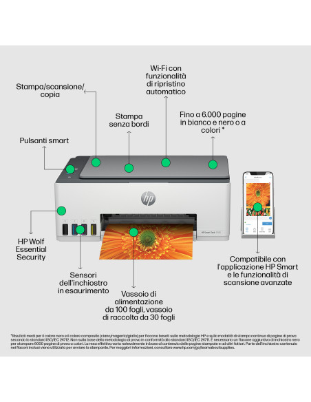 HP Smart Tank 5105 Wireless All-in-One Colore Stampante, Fotocopiatrice, scanner