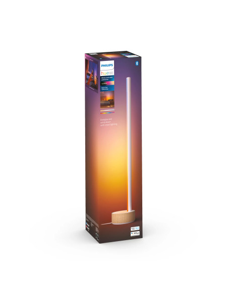 Philips Hue White and Color ambiance Gradient Signe Lampada Smart Tavolo Effetto Legno