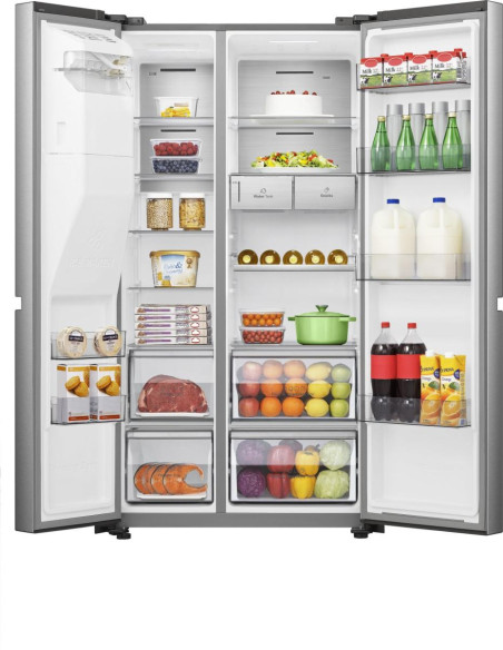 Hisense frigorifero Side By Side RS818N4TIE libera installazione 632L Classe E Dispenser acqua e ghiaccio WiFi