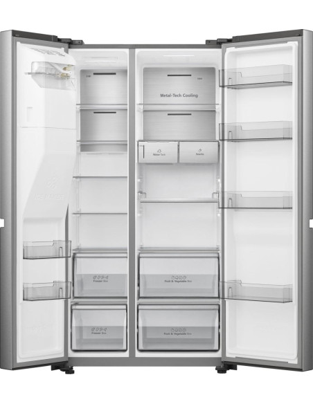 Hisense frigorifero Side By Side RS818N4TIE libera installazione 632L Classe E Dispenser acqua e ghiaccio WiFi