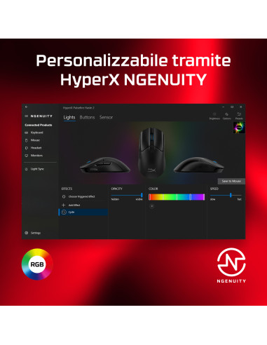 HyperX Pulsefire Haste 2 – Mouse da gaming (nero)