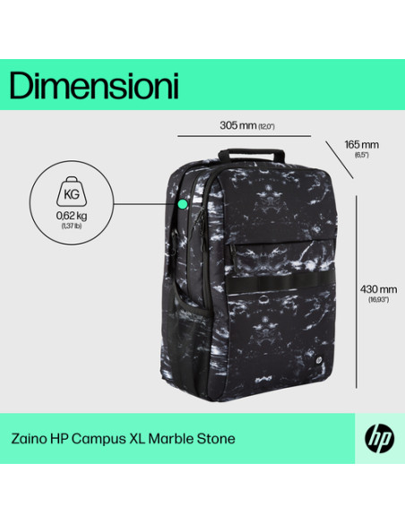 HP Zaino Campus XL Marble Stone