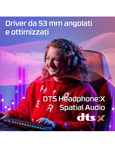 HyperX Cloud III – Cuffie da gaming (nero-rosso)