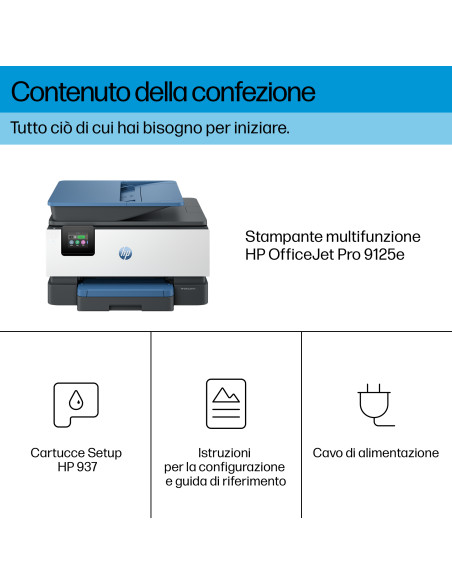 HP OfficeJet Pro 9125e Wireless All-in-One Colore Stampante, Instant Ink Stampa fronte/retro
