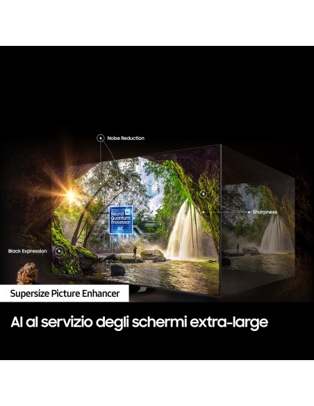 Samsung Series 8 TV QE98Q80CATXZT QLED 4K, Smart TV 98" Processore Neural Quantum 4K, SuperSlim Design, Carbon Silver 2023