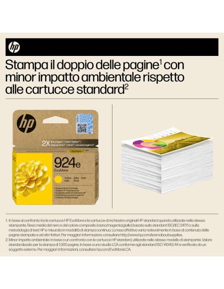 HP Cartuccia di inchiostro giallo originale 924e EvoMore