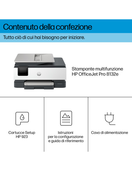 HP OfficeJet Pro 8132e Wireless All-in-One Colore Stampante, Instant Ink Stampa fronte/retro