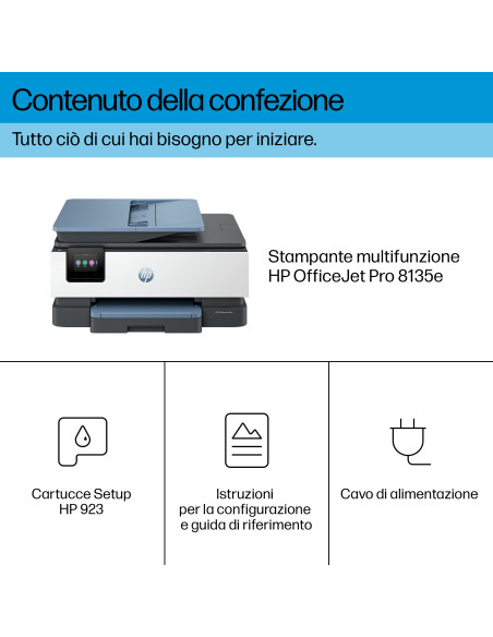 HP OfficeJet Pro 8135e Wireless All-in-One Colore Stampante, Instant Ink Stampa fronte/retro