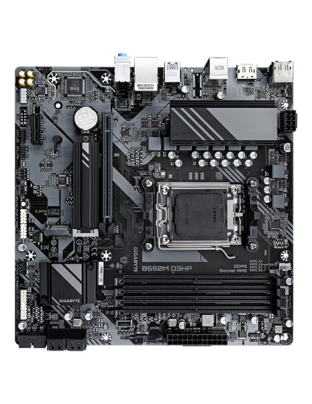 GIGABYTE B650M D3HP Scheda madre - AMD Ryzen serie 9000, VRM a 5+2+2 fasi, fino a 7600 MHz DDR5 (OC), 2xPCIe 4.0 M.2, LAN 2,5 Gb