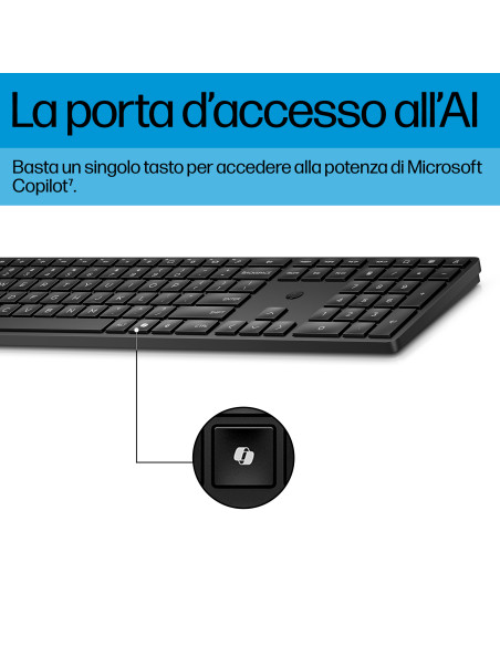 HP Tastiera e mouse wireless combinati 655