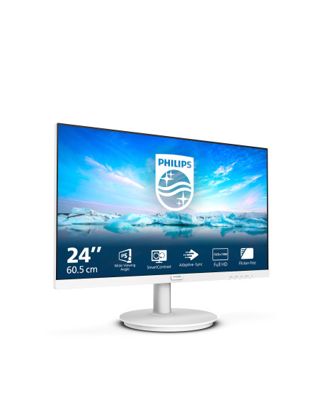 Philips V Line 241V8AW/00 Monitor PC 60,5 cm (23.8") 1920 x 1080 Pixel Full HD LCD Bianco