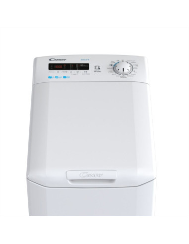 Candy Smart , Lavatrice Carica dall'alto 7 KG, Classe C, 1200 giri, Bianco, Wi-Fi, CST 272D3/1-11