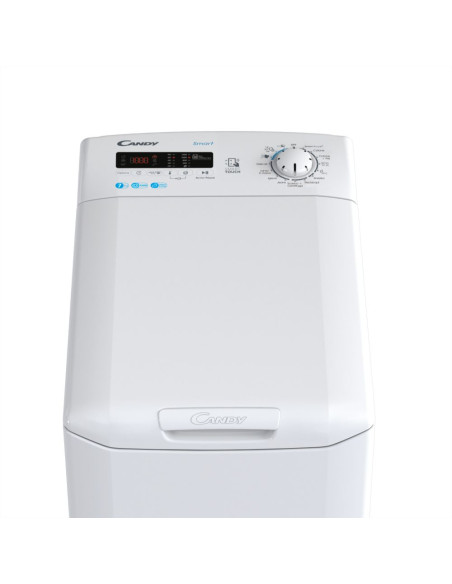 Candy Smart , Lavatrice Carica dall'alto 7 KG, Classe C, 1200 giri, Bianco, Wi-Fi, CST 272D3/1-11