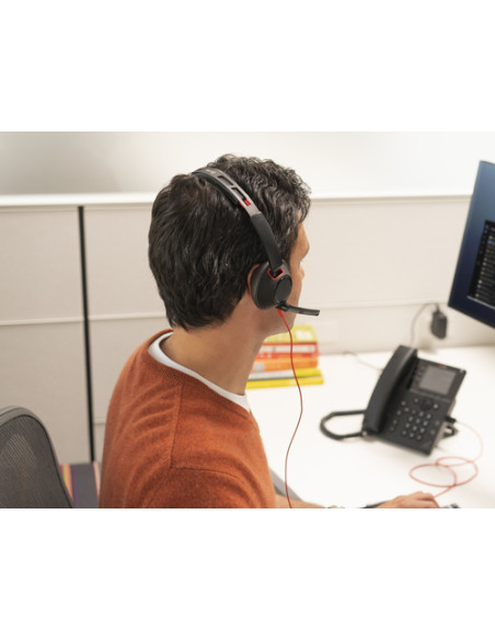 HP Poly Cuffie stereo Poly Blackwire 5220 con connettore USB-C + spina da 3,5 mm + adattatore USB-C/A