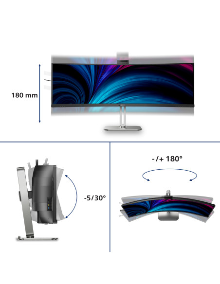 Philips 49B2U6903CH/00 Monitor PC 124,5 cm (49") 5120 x 1440 Pixel Dual QHD LCD Grigio