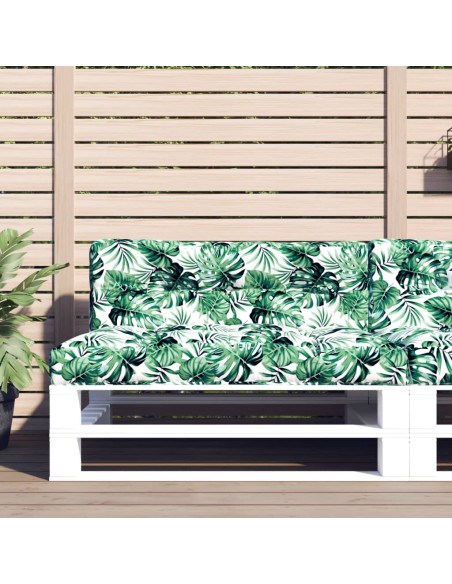 Cuscino per Pallet Motivo a Foglie 120x40x12 cm Tessuto