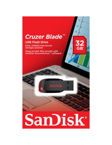 SanDisk Cruzer Blade unità flash USB 32 GB USB tipo A 2.0 Nero, Rosso