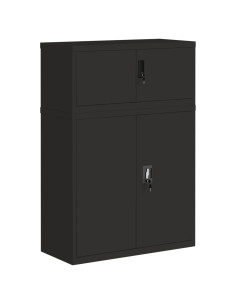 Armadio Classificatore Nero 90x40x130 cm in Acciaio 2
