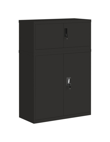 Armadio Classificatore Nero 90x40x130 cm in Acciaio
