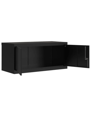 Armadio Classificatore Nero 90x40x130 cm in Acciaio