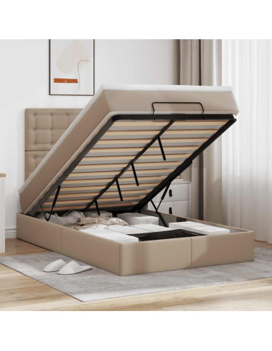 Struttura Letto Pouf con Materasso 120x190 cm Similpelle