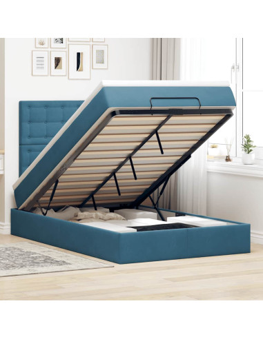 Struttura Letto Pouf con Materassi 120x190 cm Velluto