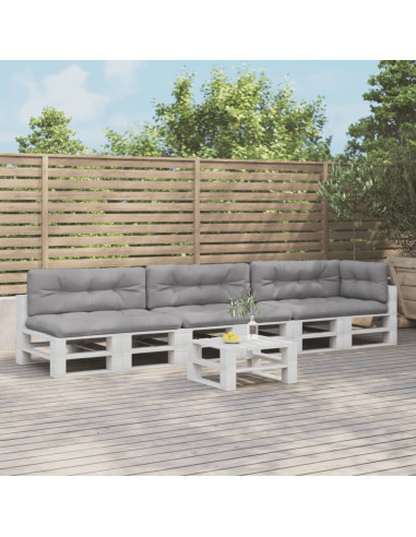 Cuscini per Pallet 7 pz Grigi in Tessuto