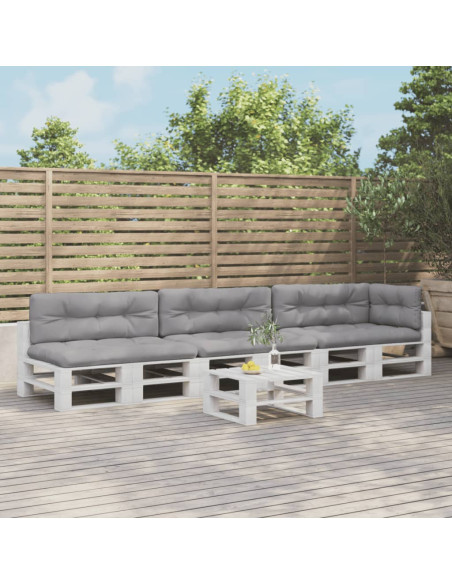 Cuscini per Pallet 7 pz Grigi in Tessuto