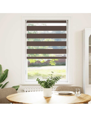 Tenda a rullo zebrata 50,9x100 cm Tessuto Larghezza 46,7 cm caffè
