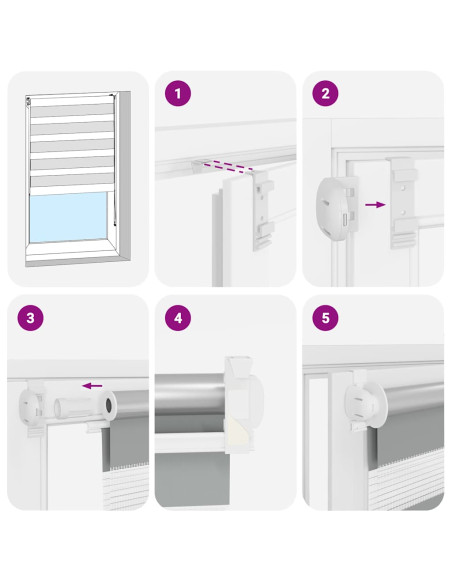Tenda a rullo zebrata 50,9x100 cm Tessuto Larghezza 46,7 cm caffè