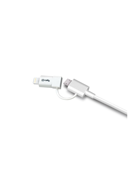 Celly USBML cavo USB 1 m USB A Micro-USB B/Lightning Bianco