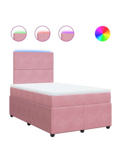 Giroletto a Molle con Materasso Rosa 120x190 cm in Velluto 2