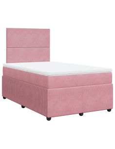 Giroletto a Molle con Materasso Rosa 120x190 cm in Velluto 2
