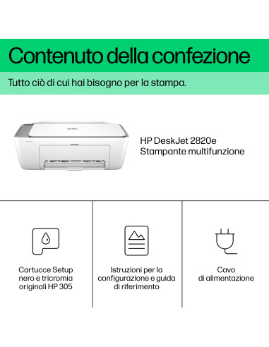 HP DeskJet 2822e Wireless All-in-One Colore Stampante, Fotocopiatrice, scanner