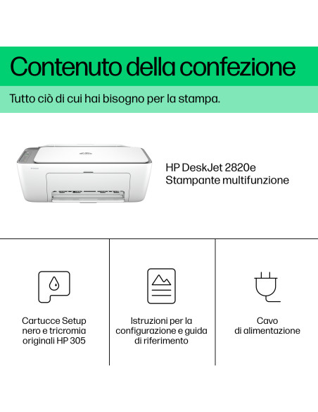 HP DeskJet 2822e Wireless All-in-One Colore Stampante, Fotocopiatrice, scanner